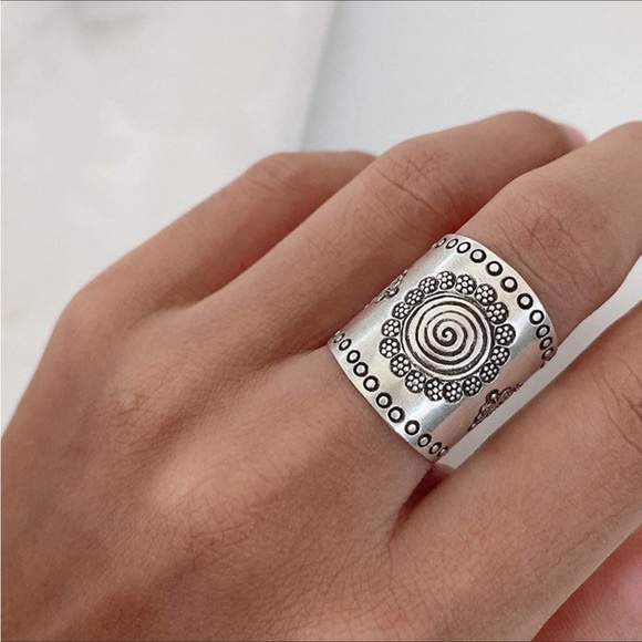 Free People Jewelry - Maya Sun Ring Sterling Silver Adjustable